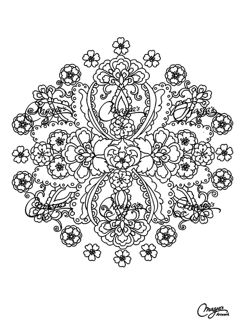 Coloriage Mandala Complexe aux Motifs Géométriques Élaborés - Mandala à imprimer